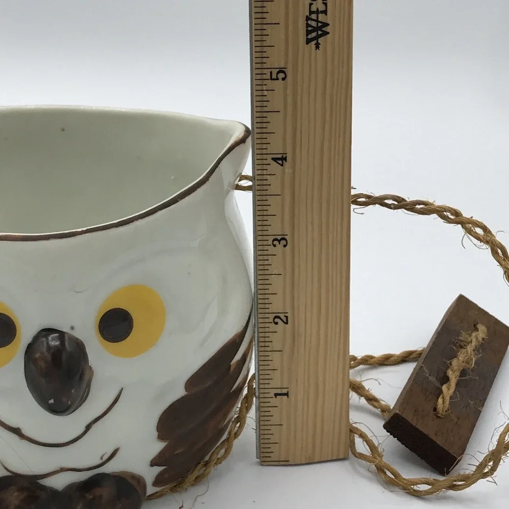 Ceramic OWL Hanging BIRD FEEDER / Planter Home Decor‎